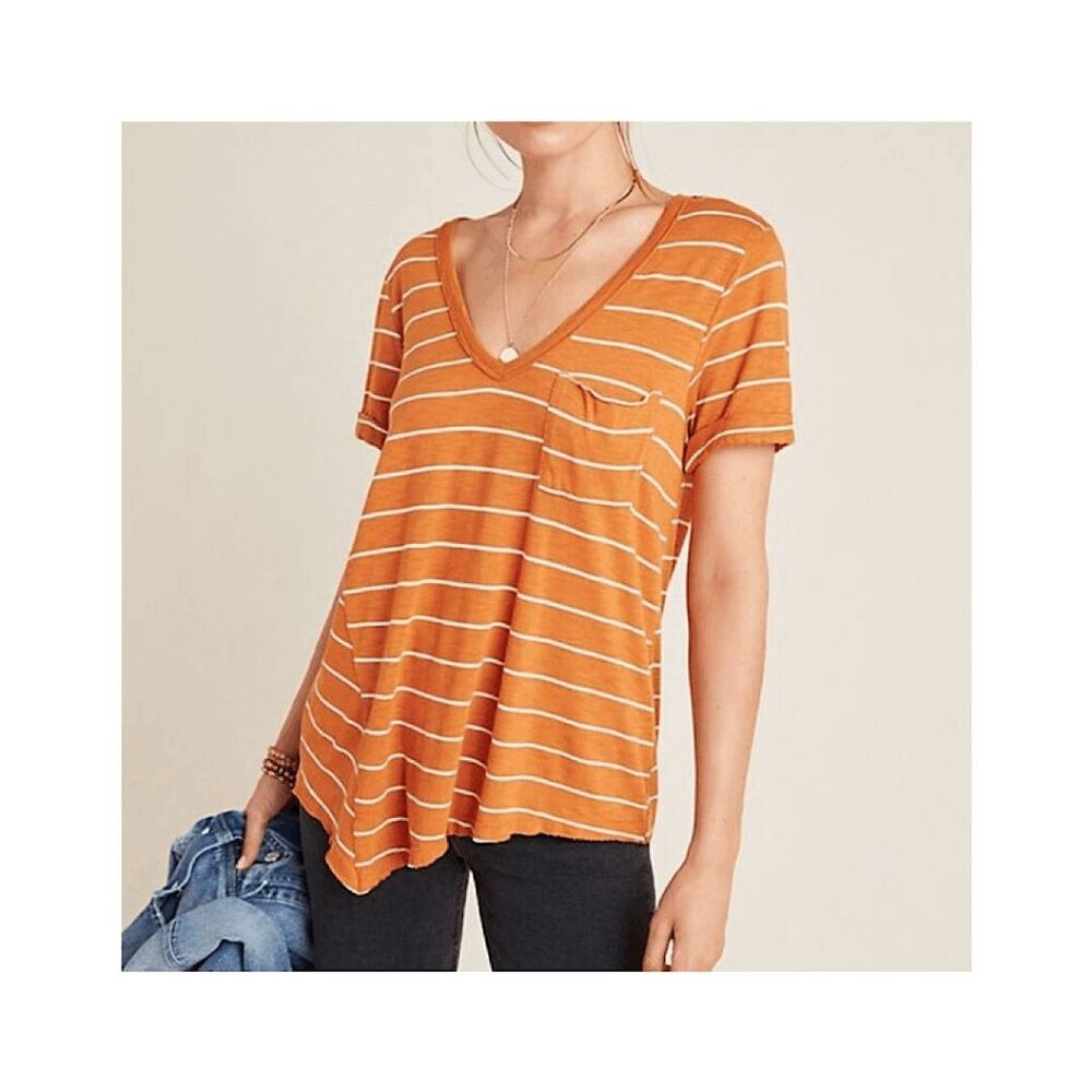 T.La Anthropologie $58 Riley Asymmetrical Pocket Tee Small NEW